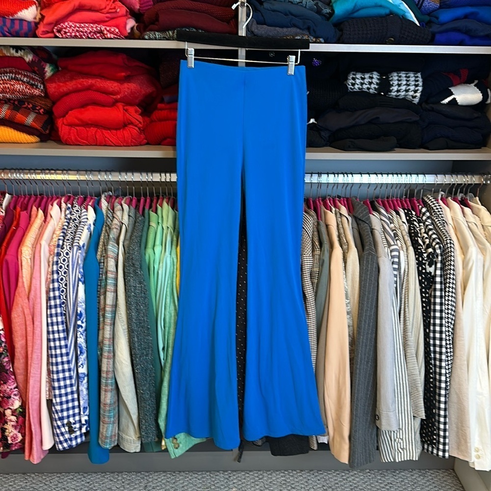 Zara blue elastic waistband pants s size M NWOT